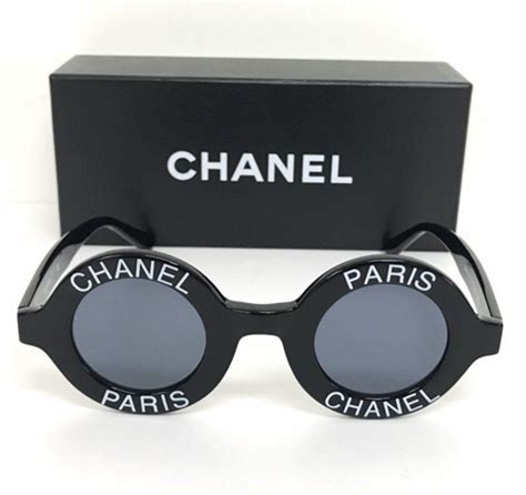 circle chanel vintage sunglasses replica|chanel black round sunglasses.